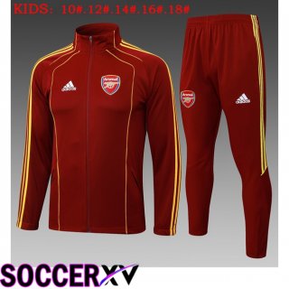 Ensemble Veste Survetement de Foot Arsenal Enfant Rouge 2025/2026