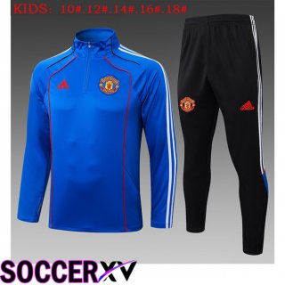 Ensemble Survetement de Foot Manchester United Enfant Bleu 2025/2026