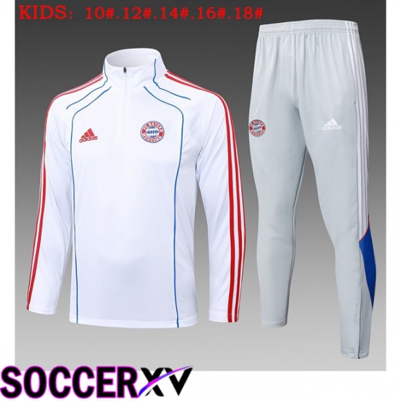 Ensemble Survetement de Foot Bayern Munich Enfant Blanc 2025/2026