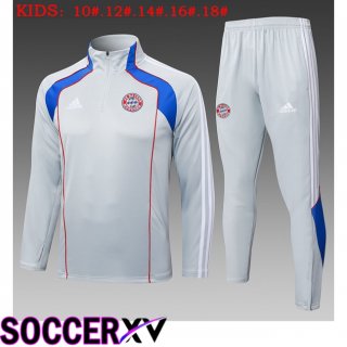 Ensemble Survetement de Foot Bayern Munich Enfant Gris 2025/2026
