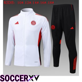 Ensemble Veste Survetement de Foot Bayern Munich Enfant Blanc 2025/2026