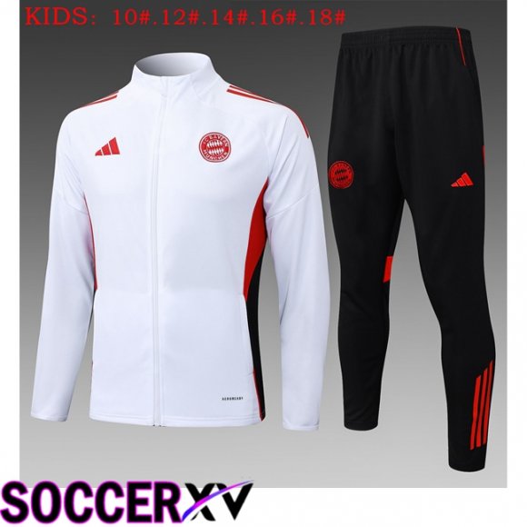Ensemble Veste Survetement de Foot Bayern Munich Enfant Blanc 2025/2026
