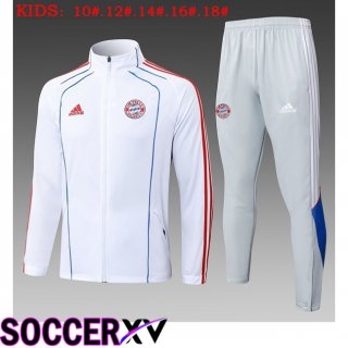 Ensemble Veste Survetement de Foot Bayern Munich Enfant Blanc 2025/2026