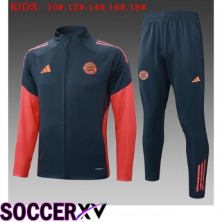 Ensemble Veste Survetement de Foot Bayern Munich Enfant Gris 2025/2026