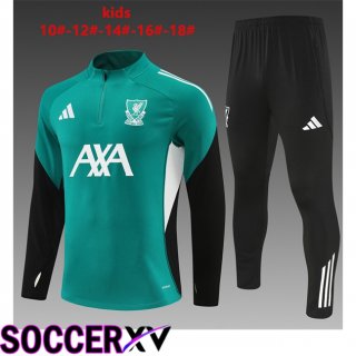 Ensemble Survetement de Foot FC Liverpool Enfant Vert 2025/2026