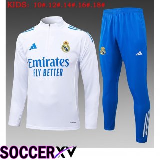 Ensemble Survetement de Foot Real Madrid Enfant Blanc 2025/2026