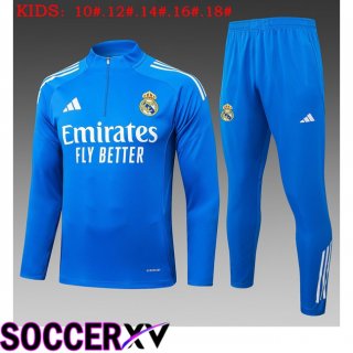Ensemble Survetement de Foot Real Madrid Enfant Bleu 2025/2026