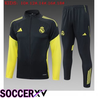 Ensemble Survetement de Foot Real Madrid Enfant Noir 2025/2026