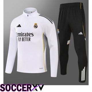 Ensemble Survetement de Foot Real Madrid Enfant Blanc 2025/2026