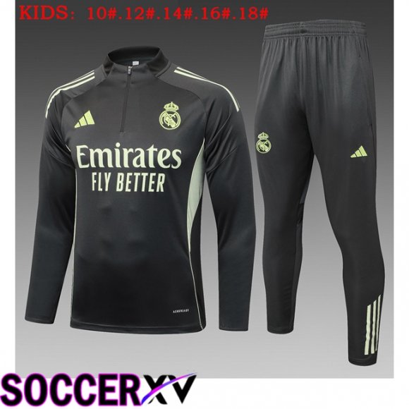 Ensemble Survetement de Foot Real Madrid Enfant Gris 2025/2026