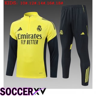 Ensemble Survetement de Foot Real Madrid Enfant Jaune 2025/2026