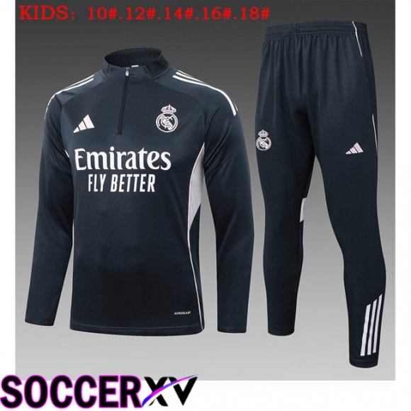 Ensemble Survetement de Foot Real Madrid Enfant Gris 2025/2026
