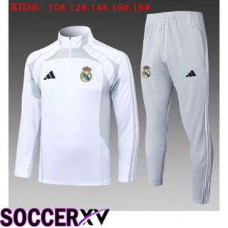 Ensemble Survetement de Foot Real Madrid Enfant Blanc 2025/2026