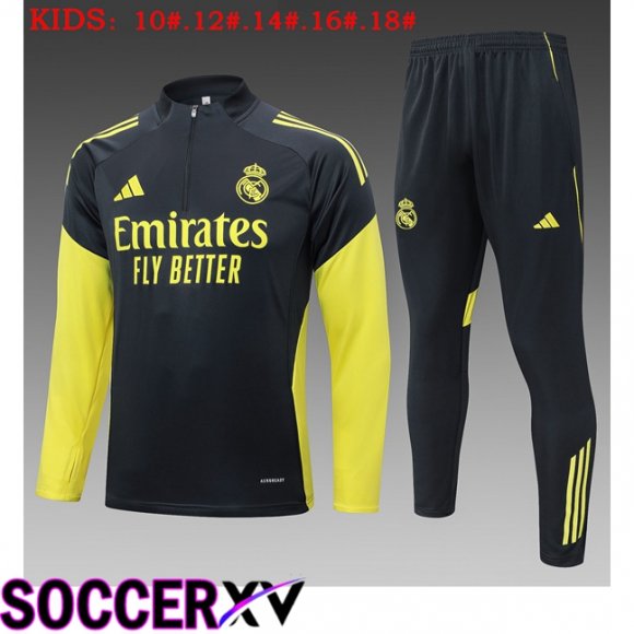Ensemble Survetement de Foot Real Madrid Enfant Gris 2025/2026