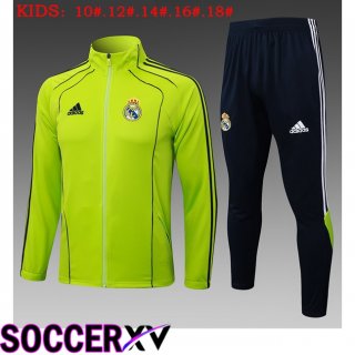Ensemble Veste Survetement de Foot Real Madrid Enfant Vert 2025/2026