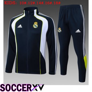Ensemble Veste Survetement de Foot Real Madrid Enfant Bleu Royal 2025/2026