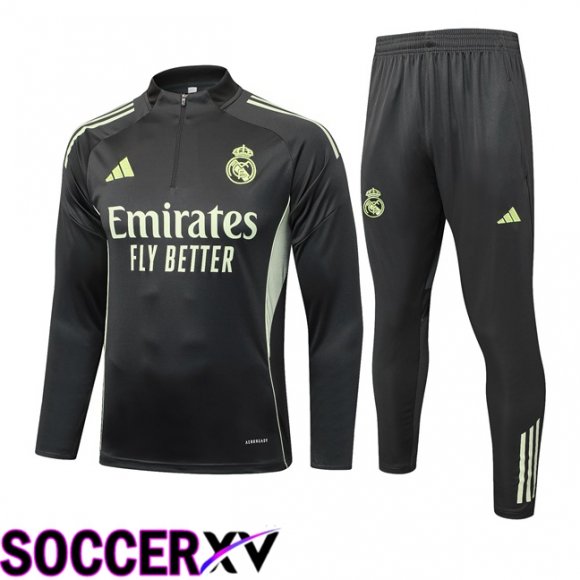 Ensemble Survetement de Foot Real Madrid Gris 2025/2026