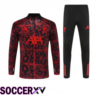 Ensemble Survetement de Foot FC Liverpool Noir Rouge 2025/2026