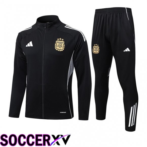 Ensemble Veste Survetement de Foot Argentine Noir 2025/2026