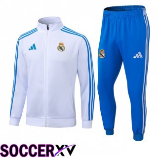 Ensemble Veste Survetement de Foot Real Madrid Blanc 2025/2026