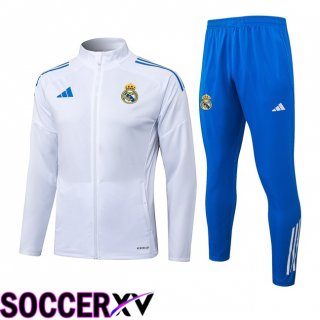 Ensemble Veste Survetement de Foot Real Madrid Blanc 2025/2026
