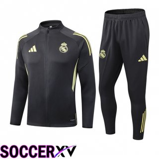 Ensemble Veste Survetement de Foot Real Madrid Gris 2025/2026
