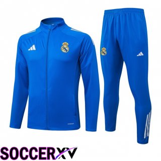 Ensemble Veste Survetement de Foot Real Madrid Bleu 2025/2026