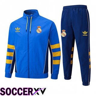 Ensemble Veste Survetement de Foot Real Madrid Bleu 2025/2026