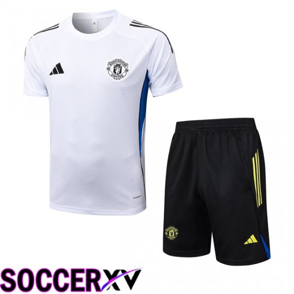 Ensemble Training T-Shirts Manchester United + Shorts Blanc 2025/2026