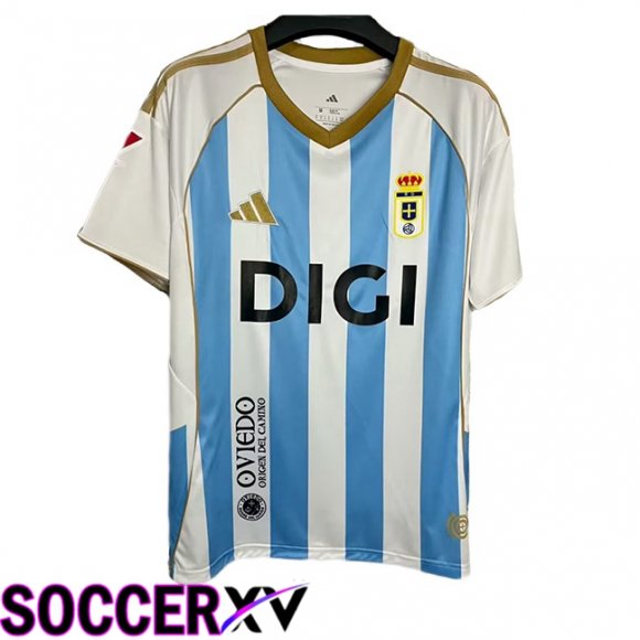 Maillot de Foot Real Oviedo Third Blanc Bleu 2025/2026