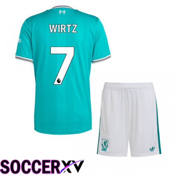 Maillot de Foot FC Liverpool (WIRTZ 7) Enfant Third Vert 2025/2026