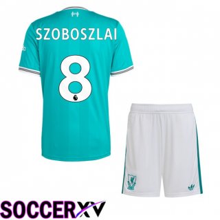 Maillot de Foot FC Liverpool (SZOBOSZLAI 8) Enfant Third Vert 2025/2026