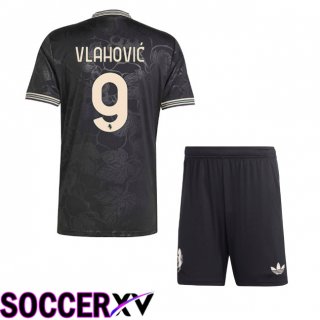 Maillot de Foot Juventus (VLAHOVIĆ 9) Enfant Third Noir 2025/2026