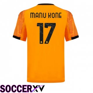 Maillot de Foot AS Roma (MANU KONE 17) Exterieur Jaune 2025/2026