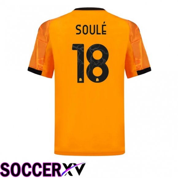 Maillot de Foot AS Roma (SOULÉ 18) Exterieur Jaune 2025/2026