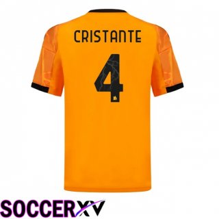 Maillot de Foot AS Roma (CRISTANTE 4) Exterieur Jaune 2025/2026