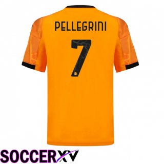 Maillot de Foot AS Roma (PELLEGRINI 7) Exterieur Jaune 2025/2026