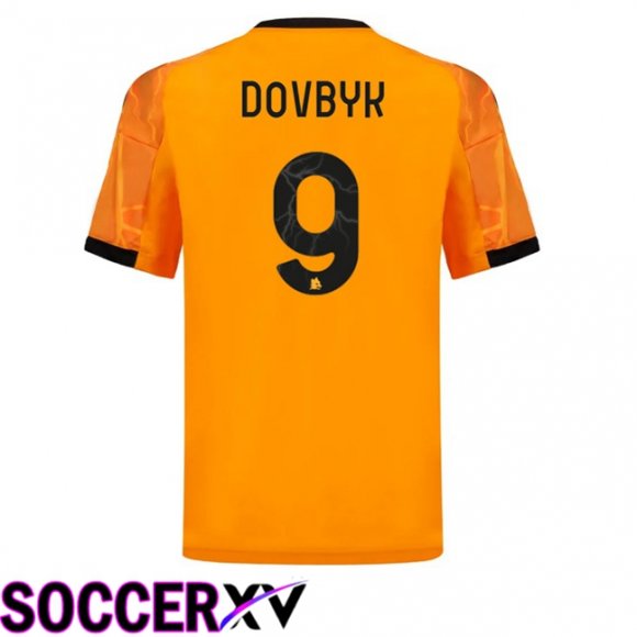 Maillot de Foot AS Roma (DOVBYK 9) Exterieur Jaune 2025/2026