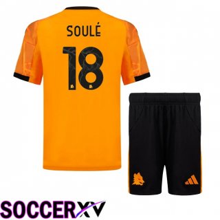 Maillot de Foot AS Roma (SOULÉ 18) Enfant Exterieur Jaune 2025/2026