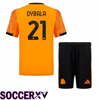 Maillot de Foot AS Roma (DYBALA 21) Enfant Exterieur Jaune 2025/2026