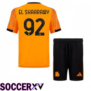 Maillot de Foot AS Roma (EL SHAARAWY 92) Enfant Exterieur Jaune 2025/2026