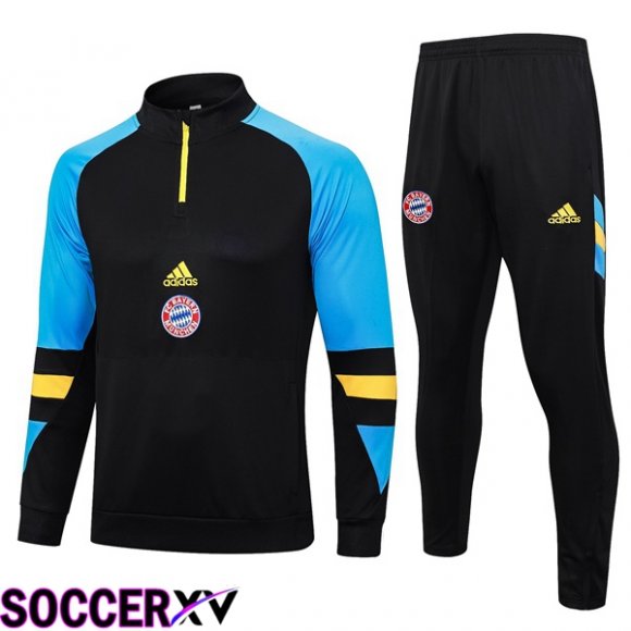 Bayern Munich Training Tracksuit Suit Black Blue 2023/2024