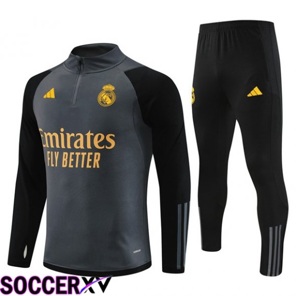 Real Madrid Training Tracksuit Suit Grey 2023/2024