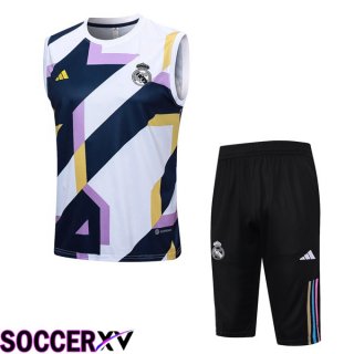 Real Madrid Soccer Vest + Shorts White 2023/2024