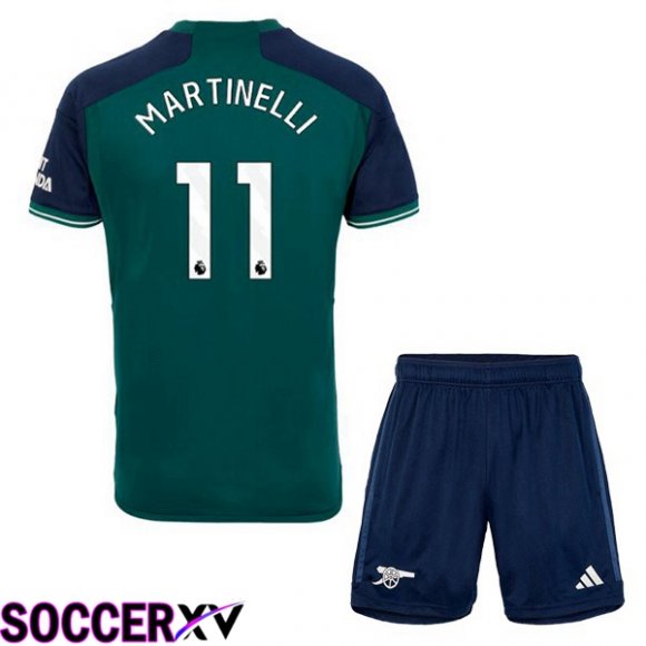 Arsenal (MARTINELLI 11) Kids Soccer Jersey Third Green 2023/2024