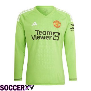 Manchester United Goalkeeper Soccer Jersey Long Sleeve Green 2023/2024