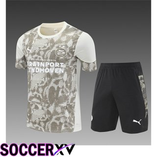 Ensemble Training T-Shirts PSV Eindhoven Enfant Beige/Brun 2025/2026
