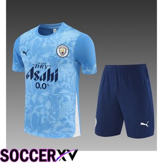 Ensemble Training T-Shirts Manchester City Enfant Bleu 2025/2026