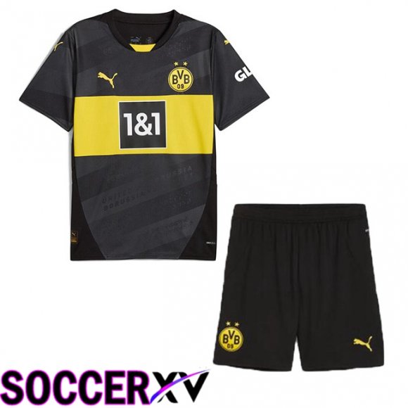 Dortmund BVB Kids Away Soccer Jersey Black 2024/2025