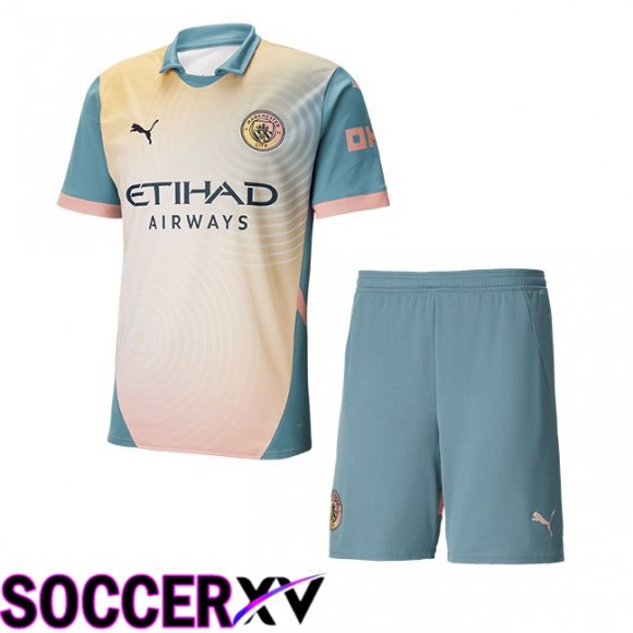 Manchester City Kids Soccer Jersey Definitely City Yellow Blue 2024/2025